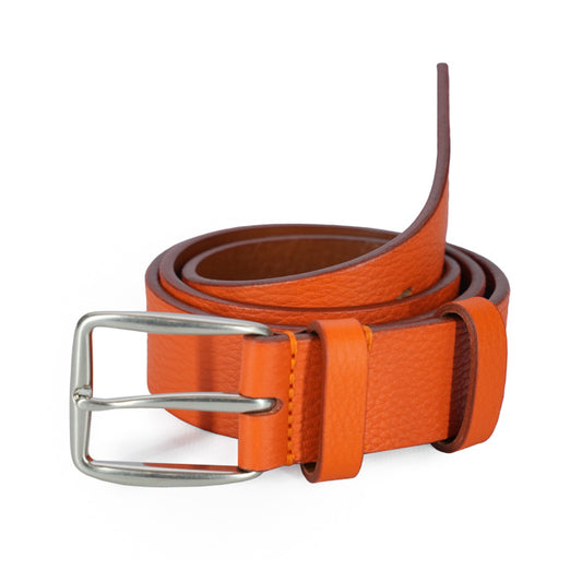Diamond by Felisi belt in soft orange calfskin