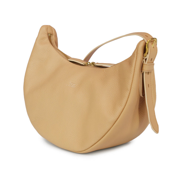 Terry di Felisi borsa donna a tracolla in morbida pelle di vitello beige