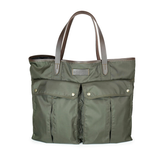 Julius-Felisi-borsa-uomo-tote-in-nylon-tecnico-ripstop-resistente-verde-scuro