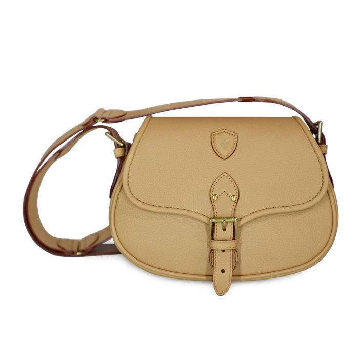 Lady-Marian-Felisi-borsa-donna-a-tracolla-regolabile-in-pelle-di-vitello-beige