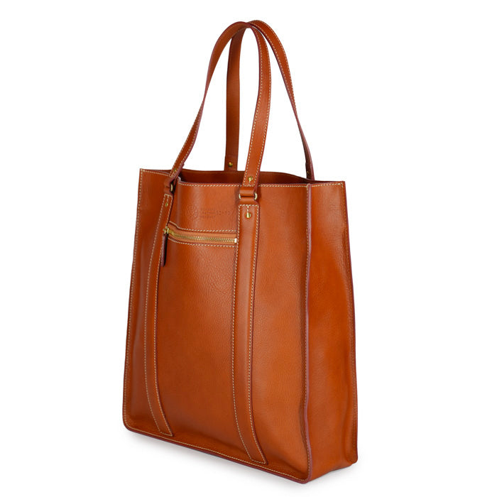 Lia-borsa-donna-di-Felisi-a-mano-e-spalla-realizzata-in-pelle-di-vacchetta-volanata-di-colore-chiaro-verticale