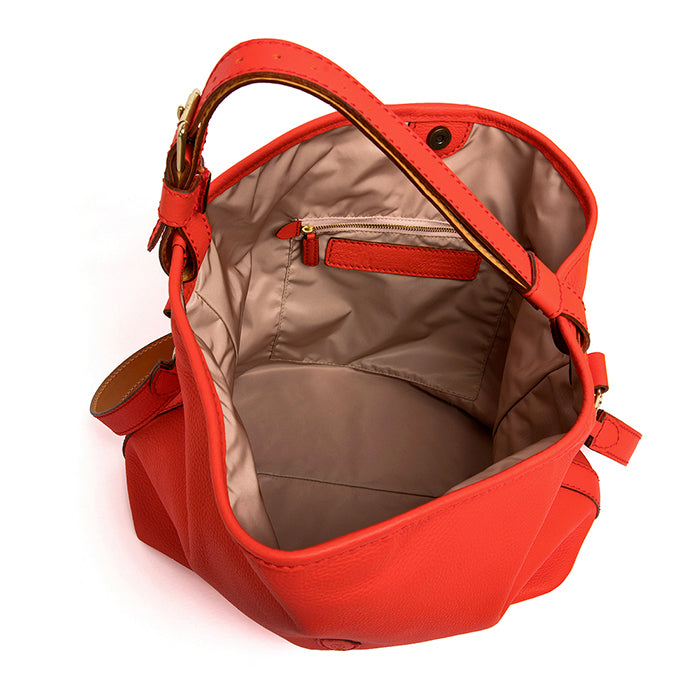 Mary-Felisi-borsa-donna-a-spalla-e-tracolla-in-pelle-di-vitello-rosso-e-fodera-nylon-rosa