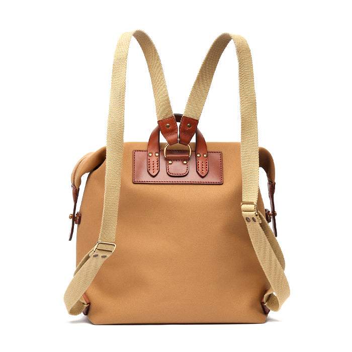 Shermy Felisi backpack in beige double cotton canvas and light bull leather