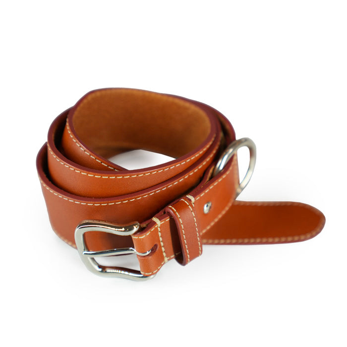 Suki-di-Felisi-cintura-donna-realizzata-in-pelle-di-vacchetta-colore-chiaro-con-cuciture-a-contrasto-fibbia-nickel