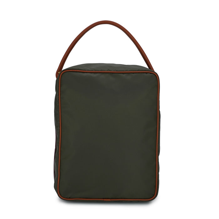 Freud Felisi beauty shoe bag made of military green technical nylon with light leather finishes