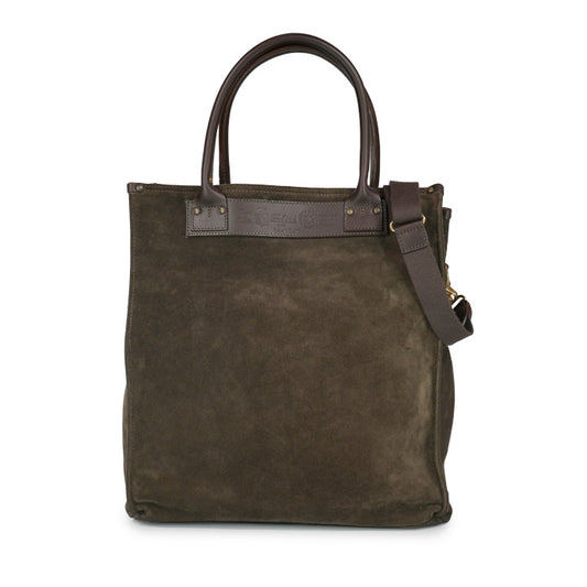 Jessy Felisi handbag and shoulder bag in dark brown suede leather with dark brown leather trim