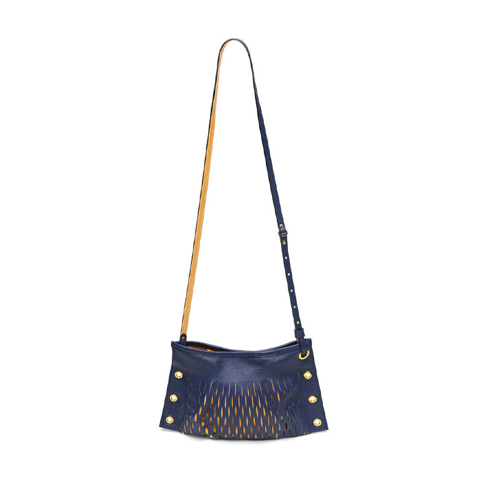 Betsy-Felisi-borsa-donna-a-tracolla-in-pelle-di-vitello-blu-cobalto-con-fodera-in-nylon-a-contrasto-arancio