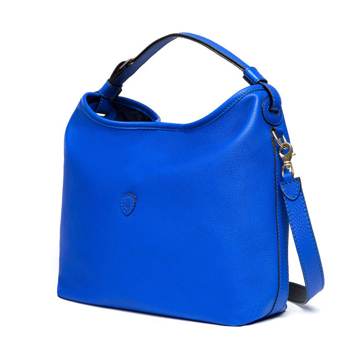 Mary Felisi women's shoulder and shoulder bag in cornflower blue calfskin