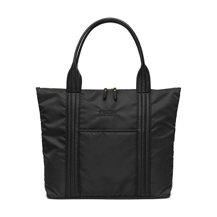 Romeo-Felisi-toto-bag-uomo-in-nylon-tecnico-cacao-con-finiture-in-pelle-di-vacchetta-nero