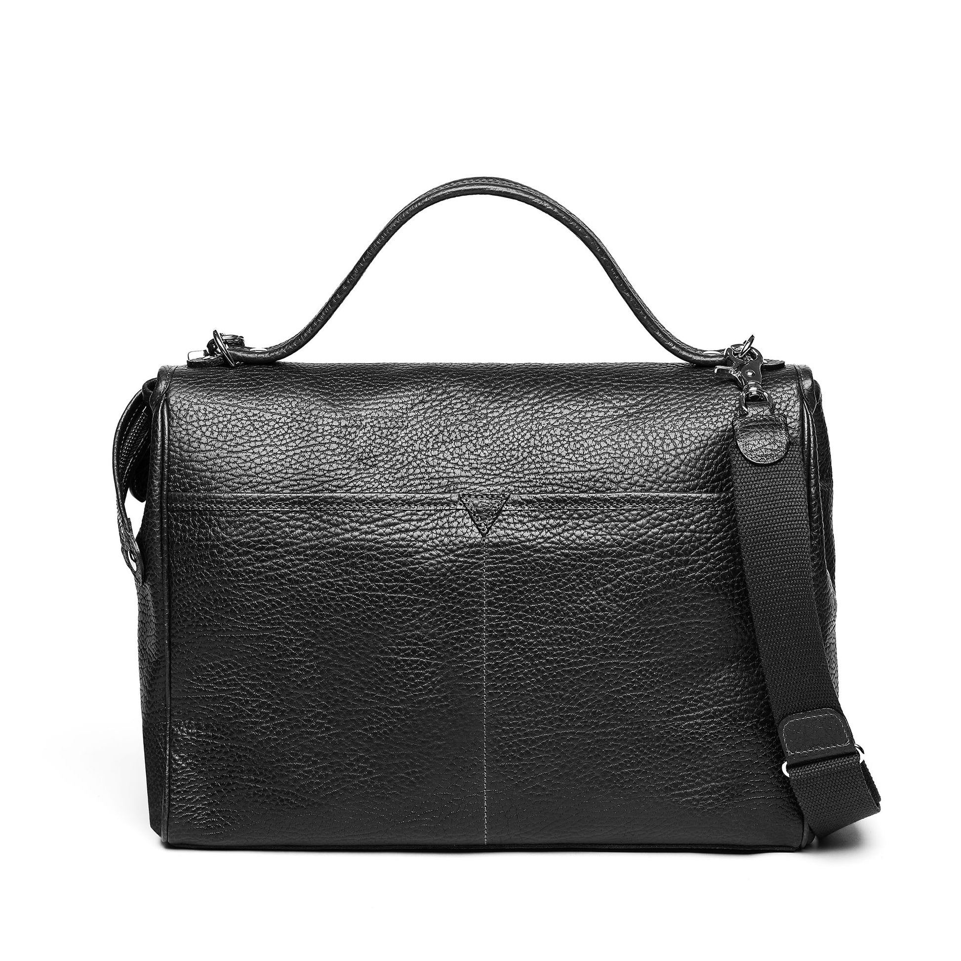 Reptile's House Borsa con Patta con Intrecci in Pelle Nera con Tracolla Reptile's House Borsa con Patta con Intrecci in Pelle Nera con Tracolla