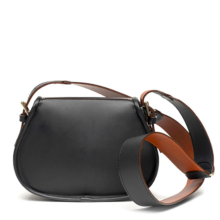 Lady-Marian-Felisi-borsa-a-tracolla-regolabile-in-pelle-di-vacchetta-nero-e-ottone