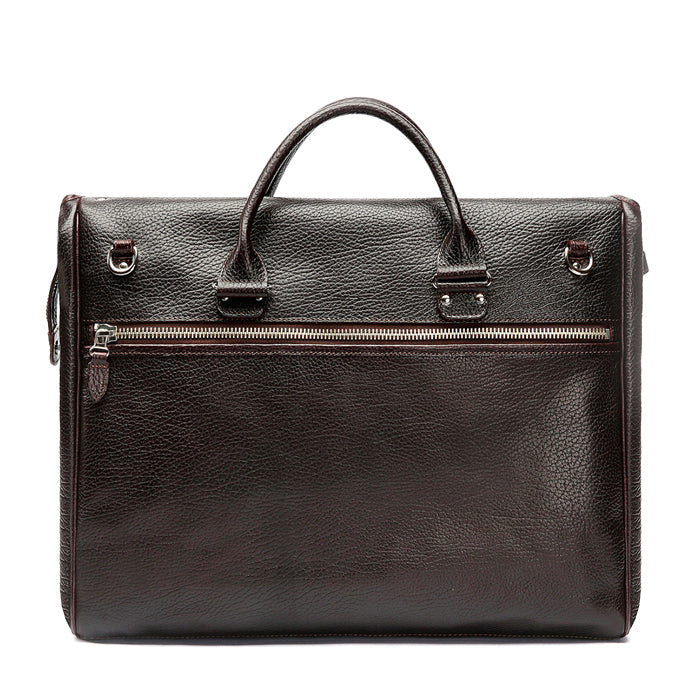 Schroeder Felisi valigia in doppio canvas di cotone pietra e pelle di